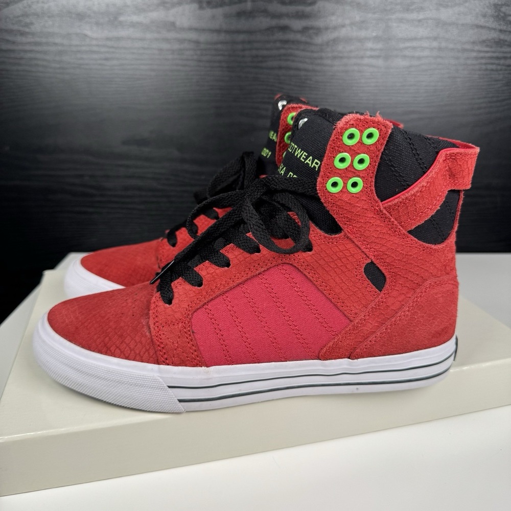 Supra Skytop Muska 001 Shoes Mens 6 - Red High Top Shoes Skateboarding